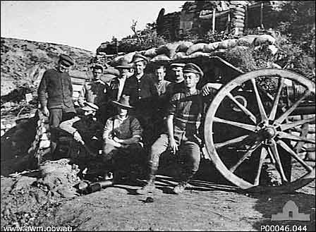 Australian 9th Battery 3rd Brigade on evacuation
              day at Gallipoli