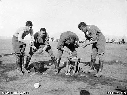 Mena, Egypt - Wash day for the 9th Battery,
              3rd F.A.B