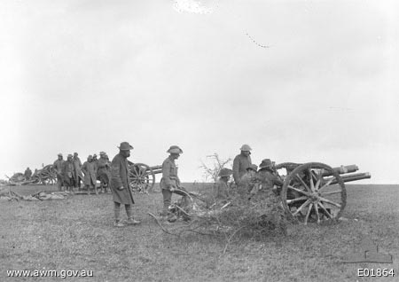 An Australian 3rd Division Battery in action at Passchendaele